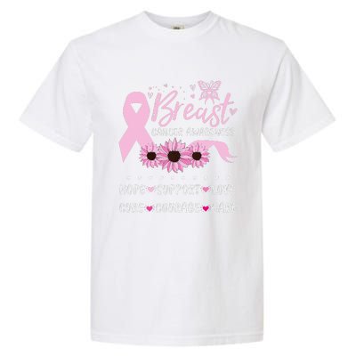 Breast Cancer Support Pink Ribbon Breast Cancer Awareness Garment-Dyed Heavyweight T-Shirt