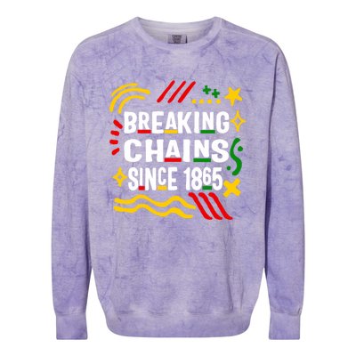 Breaking Chains Since 1865 African American Melanin Junetee Gift Colorblast Crewneck Sweatshirt