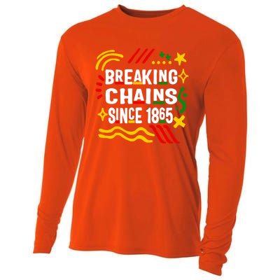 Breaking Chains Since 1865 African American Melanin Junetee Gift Cooling Performance Long Sleeve Crew