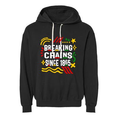 Breaking Chains Since 1865 African American Melanin Junetee Gift Garment-Dyed Fleece Hoodie