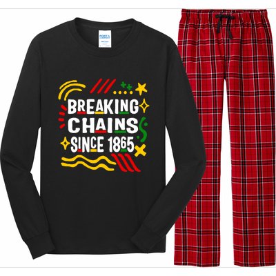 Breaking Chains Since 1865 African American Melanin Junetee Gift Long Sleeve Pajama Set