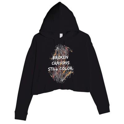 Broken Crayons Still Color Crop Fleece Hoodie