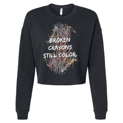 Broken Crayons Still Color Cropped Pullover Crew