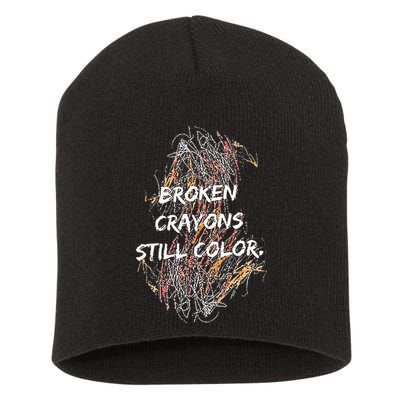 Broken Crayons Still Color Short Acrylic Beanie