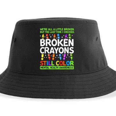 Broken Crayons Still Color Mental Health Matters Awareness  Sustainable Bucket Hat
