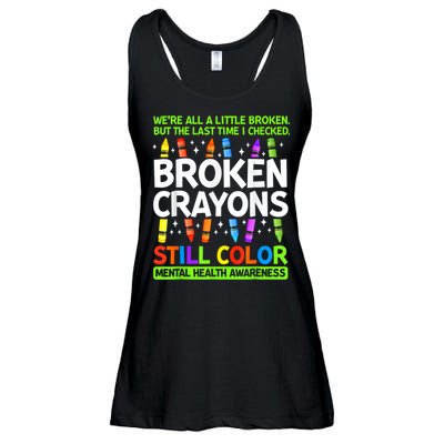 Broken Crayons Still Color Mental Health Matters Awareness  Ladies Essential Flowy Tank
