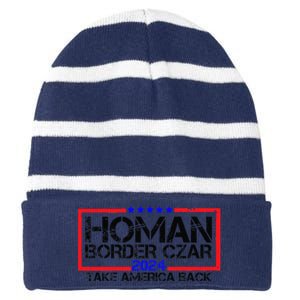 Border Czar Tom Homan Trump 47th President Elect Striped Beanie with Solid Band