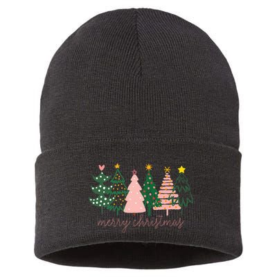 Boho Christmas Tree Sustainable Knit Beanie