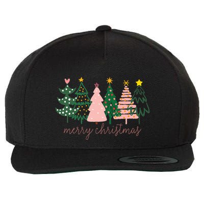 Boho Christmas Tree Wool Snapback Cap