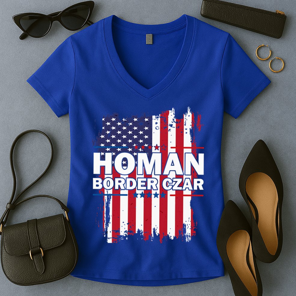 Border Czar Tom Homan Trump President Elect Maga Women's V-Neck T-Shirt