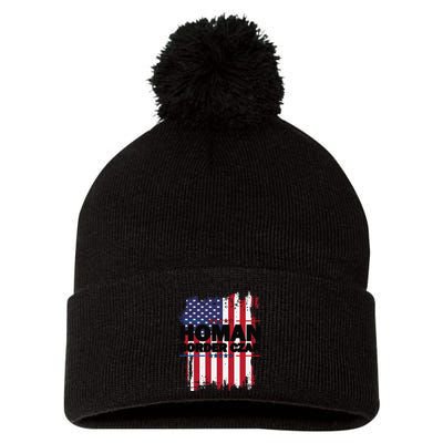 Border Czar Tom Homan Trump President Elect Maga Support Pom Pom 12in Knit Beanie
