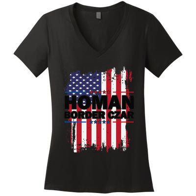 Border Czar Tom Homan Trump President Elect Maga Support Women's V-Neck T-Shirt