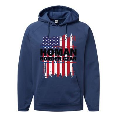 Border Czar Tom Homan Trump President Elect Maga Support Performance Fleece Hoodie