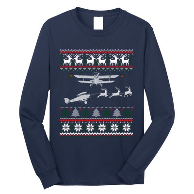 Best Christmas Thanksgiving Gift Pilots Aviation Ugly Long Sleeve Shirt