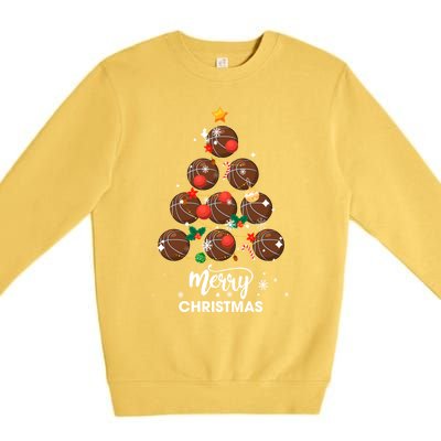 Basketball Christmas Tree Xmas Gift For Basketball Players Gift Premium Crewneck Sweatshirt