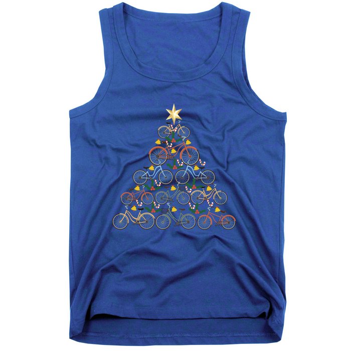 Bicycle Christmas Tree Funny Biker Bicyclist Xmas For Family Meaningful Gift Tank Top