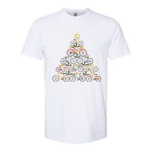 Bicycle Christmas Tree Funny Biker Bicyclist Xmas For Family Meaningful Gift Softstyle CVC T-Shirt