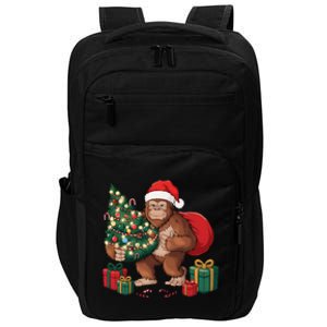 Bigfoot Christmas Tree Lights Xmas Sasquatch Lovers Impact Tech Backpack