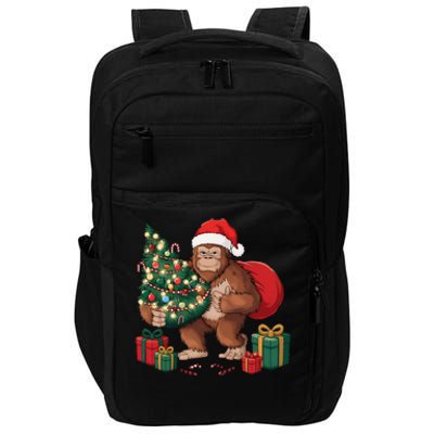 Bigfoot Christmas Tree Lights Xmas Sasquatch Lovers Impact Tech Backpack