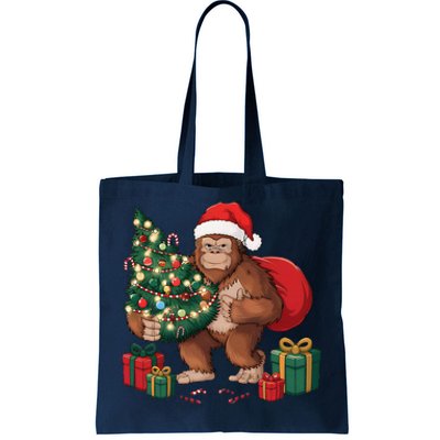 Bigfoot Christmas Tree Lights Xmas Sasquatch Lovers Tote Bag