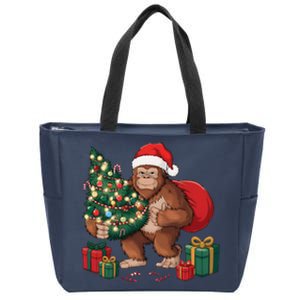 Bigfoot Christmas Tree Lights Xmas Sasquatch Lovers Zip Tote Bag