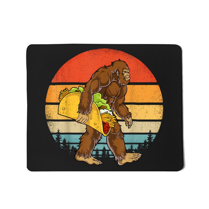 Bigfoot Carrying Taco Funny Cinco De Mayo Boy Men Sasquatch Mousepad