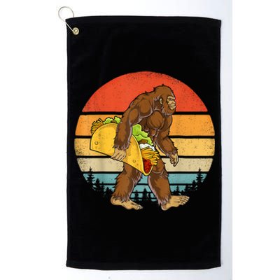 Bigfoot Carrying Taco Funny Cinco De Mayo Boy Men Sasquatch Platinum Collection Golf Towel