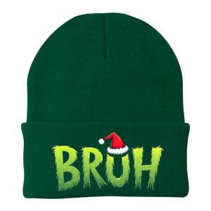 Bruh Christmas Teens Funny Christmas Humor Meme Knit Cap Winter Beanie