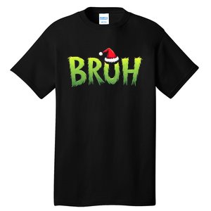 Bruh Christmas Teens Funny Christmas Humor Meme Tall T-Shirt