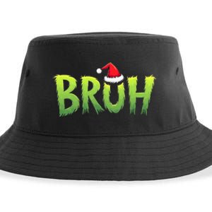 Bruh Christmas Teens Funny Christmas Humor Meme Sustainable Bucket Hat