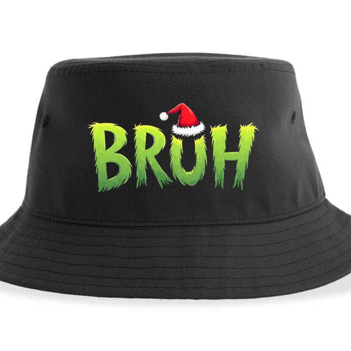 Bruh Christmas Teens Funny Christmas Humor Meme Sustainable Bucket Hat