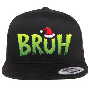 Bruh Christmas Teens Funny Christmas Humor Meme Flat Bill Trucker Hat