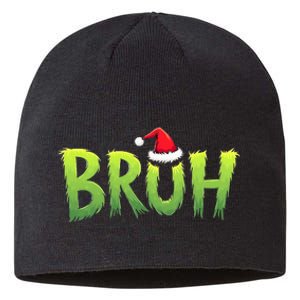 Bruh Christmas Teens Funny Christmas Humor Meme Sustainable Beanie