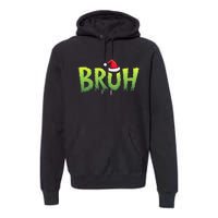 Bruh Christmas Teens Funny Christmas Humor Meme Premium Hoodie