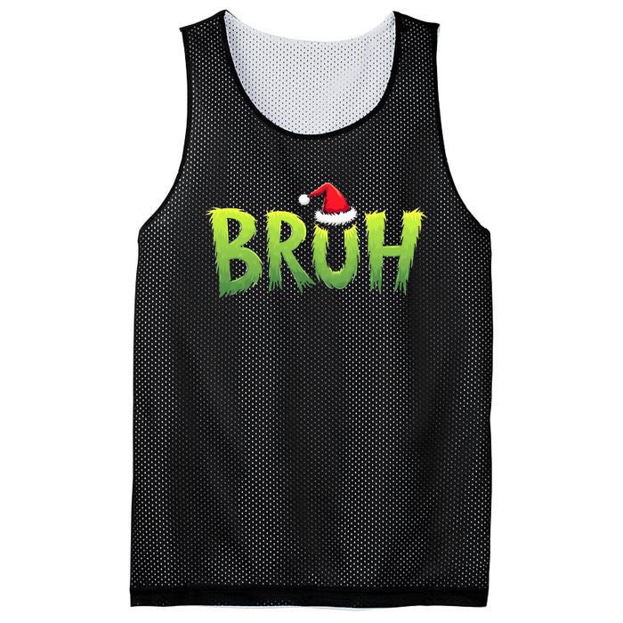 Bruh Christmas Teens Funny Christmas Humor Meme Mesh Reversible Basketball Jersey Tank