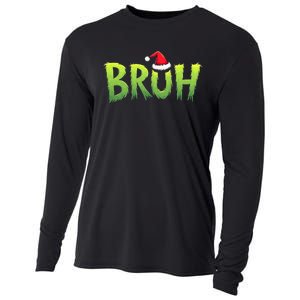 Bruh Christmas Teens Funny Christmas Humor Meme Cooling Performance Long Sleeve Crew