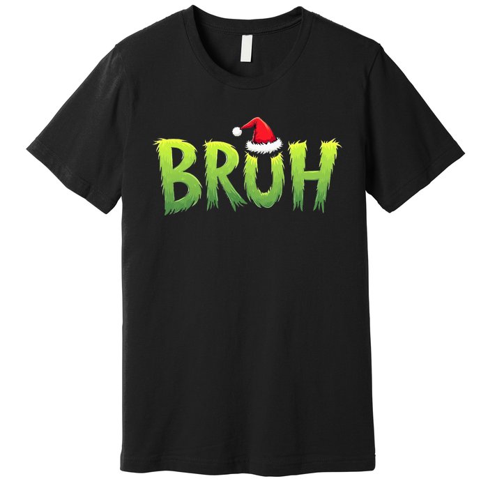 Bruh Christmas Teens Funny Christmas Humor Meme Premium T-Shirt