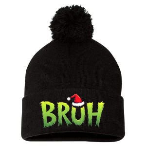 Bruh Christmas Teens Funny Christmas Humor Meme Pom Pom 12in Knit Beanie