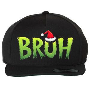 Bruh Christmas Teens Funny Christmas Humor Meme Wool Snapback Cap