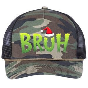 Bruh Christmas Teens Funny Christmas Humor Meme Retro Rope Trucker Hat Cap