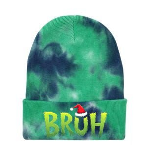 Bruh Christmas Teens Funny Christmas Humor Meme Tie Dye 12in Knit Beanie