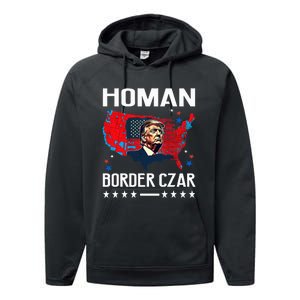 Border Czar Tom Homan Trump President Elect Maga Support Performance Fleece Hoodie