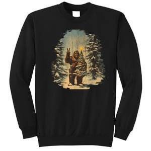 Bigfoot Christmas Tree Lights Tarot Xmas Sasquatch Sweatshirt