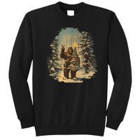 Bigfoot Christmas Tree Lights Tarot Xmas Sasquatch Sweatshirt