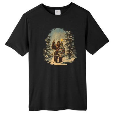 Bigfoot Christmas Tree Lights Tarot Xmas Sasquatch Tall Fusion ChromaSoft Performance T-Shirt