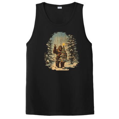 Bigfoot Christmas Tree Lights Tarot Xmas Sasquatch PosiCharge Competitor Tank