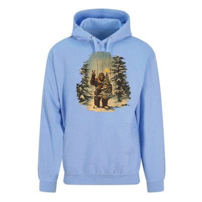 Bigfoot Christmas Tree Lights Tarot Xmas Sasquatch Unisex Surf Hoodie