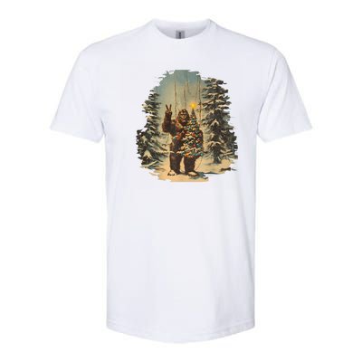 Bigfoot Christmas Tree Lights Tarot Xmas Sasquatch Softstyle CVC T-Shirt