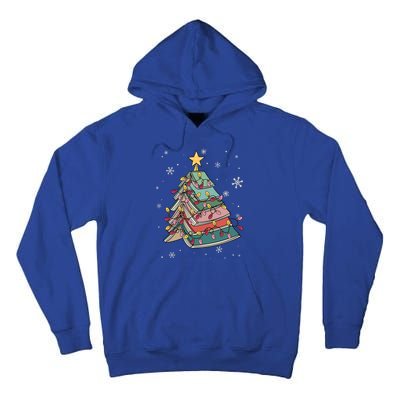 Books Christmas Tree Reading Book Teacher Librarian Xmas Gift Tall Hoodie