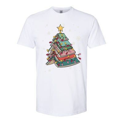 Books Christmas Tree Reading Book Teacher Librarian Xmas Gift Softstyle CVC T-Shirt